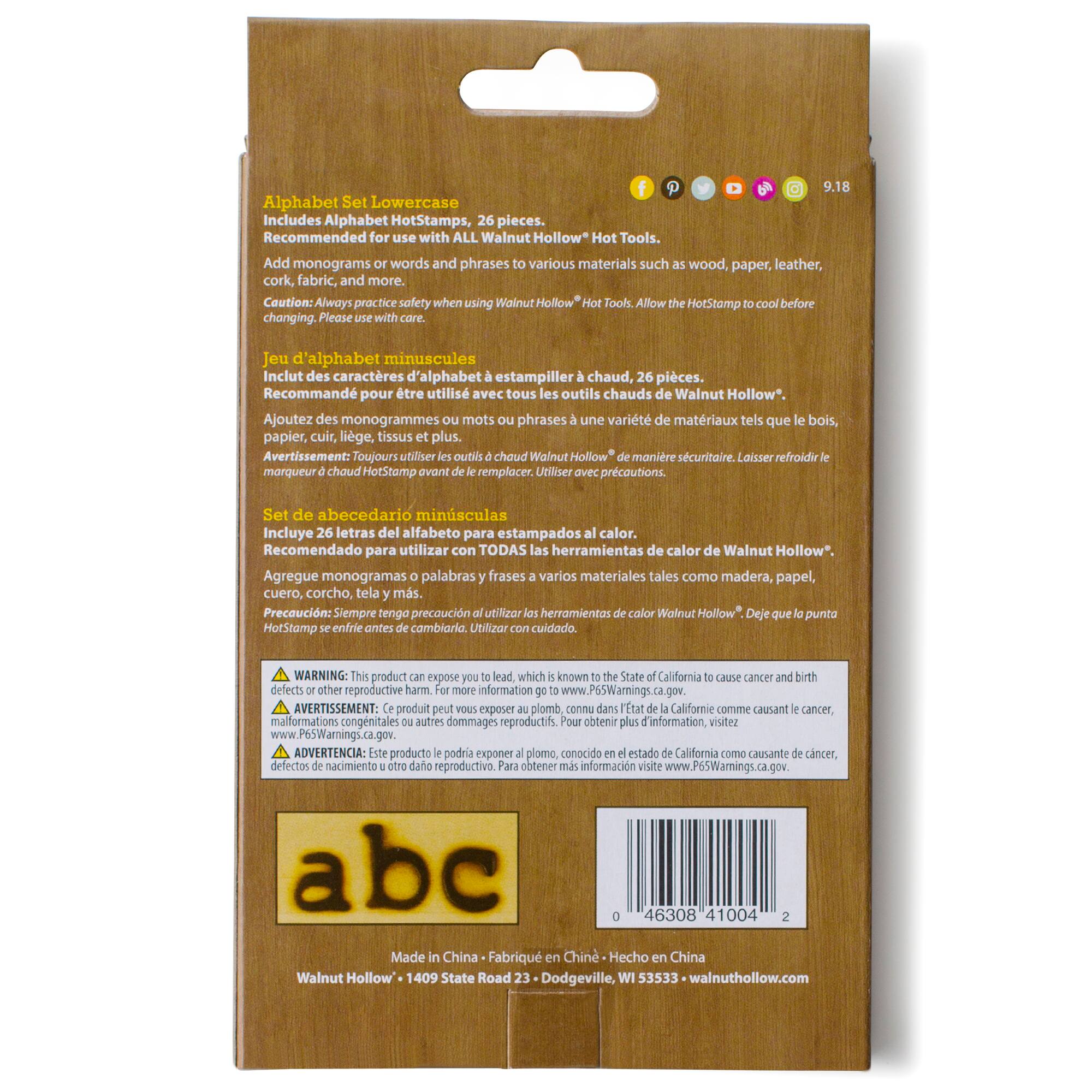 Walnut Hollow® Hot Stamps Lowercase Alphabet Set